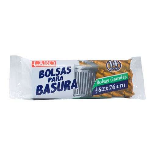 Imagen de BOLSA PARA BASURA LARO 62X76 GRANDE 14 PZS