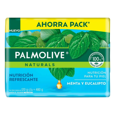 Imagen de Exhibidor Jabón De Tocador Palmolive Menta Y Eucalipto 120 GRS