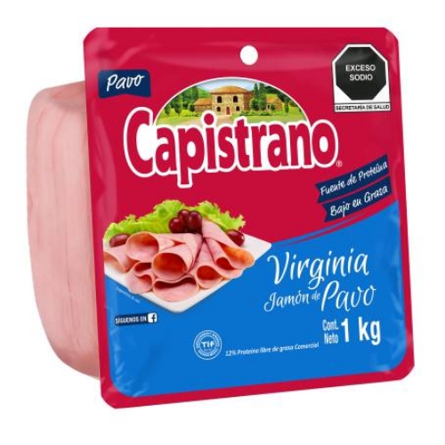 Imagen de Jamon Capistrano Pavo Virginia Cuadrada 1 KGS