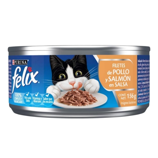 Imagen de Felix Alimento Humedo Salmon Pollo Salsa Filete  156 GRS