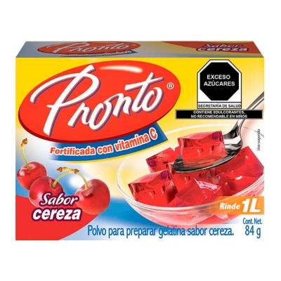 Imagen de Gelatina Pronto Sabor Cereza De 84 Gramos. 84 GRS