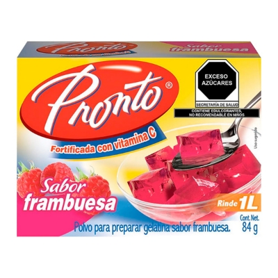 Imagen de Gelatina Pronto Sabor Frambuesa De 84 Gramos. 84 GRS