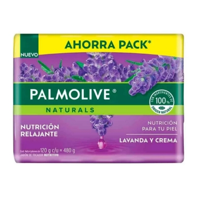 Imagen de Exhibidor Jabón De Tocador Palmolive Lavanda Y Crema 120 GRS