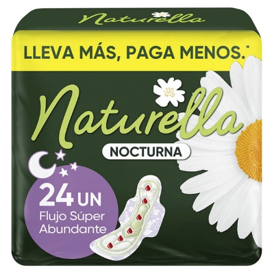 Imagen de Toalla Femenina Naturella Nocturna Flujo Super Abundante C/A 24 PZS