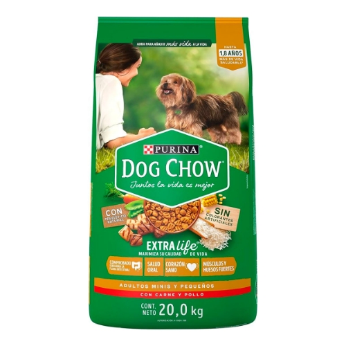 Imagen de Alimento Purina Dog Chow Adulto Razas Pequeñas Carne Y Pollo   20 KGS