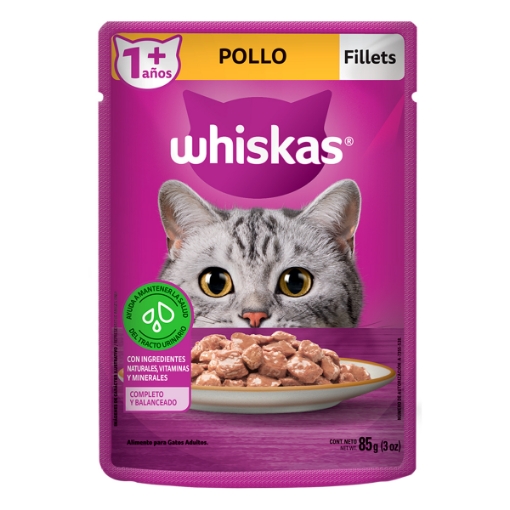 Imagen de Sobres Whiskas Trozos Pollo  85 GRS