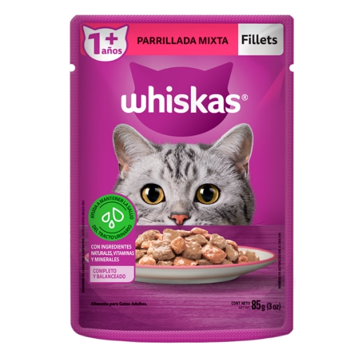 Imagen de Sobres Whiskas Trozos Parrillada Mixta  85 GRS