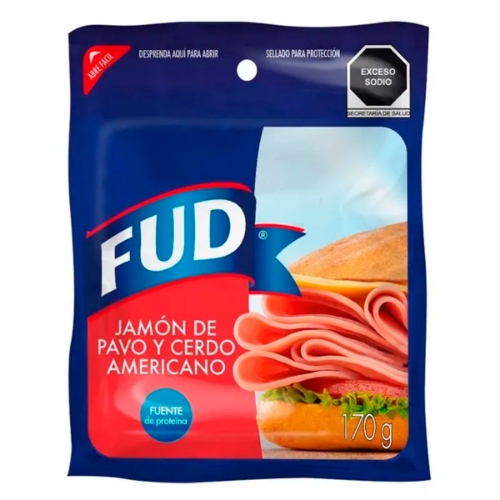 Imagen de Jamon Fud Pavo Y Cerdo Americano  170 GRS