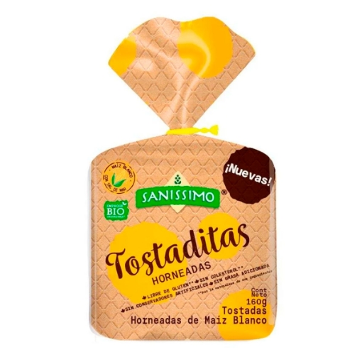 Imagen de Tostaditas Sanissimo Hornedas De Maíz Blanco 160 GRS