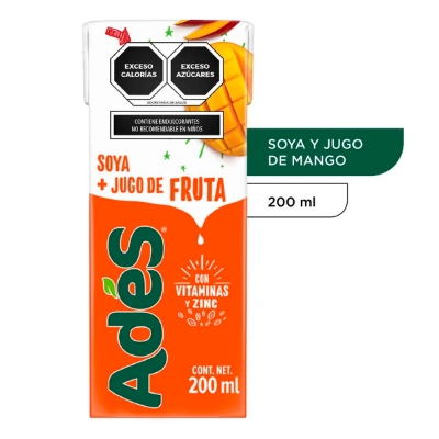 Imagen de Alimento Líquido De Soya Ades Sabor Mango 200 MLL