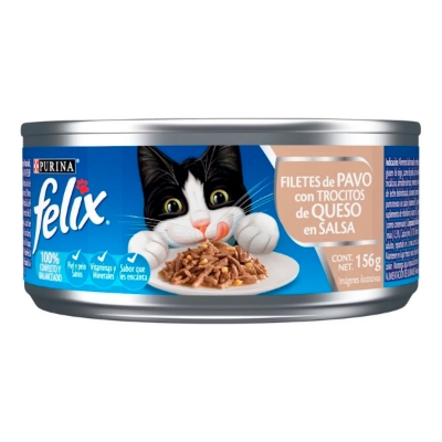 Imagen de Alimento Para Gato Felix Filete De Pavo Queso Y Salsa 156 GRS