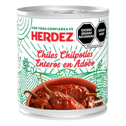 Imagen de Chiles Herdez Chipotle Enteros En Adobo 198 GRS