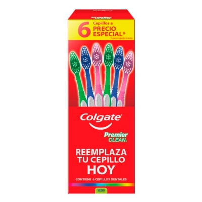 Imagen de Exhibidor Cepillo Dental Colgate Premiere Mediano 6 PZS