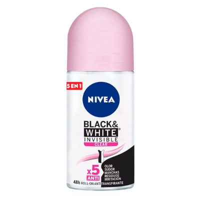 Imagen de Desodorante Nivea Invisible Rol Black&White Clear Mujer 50 MLL