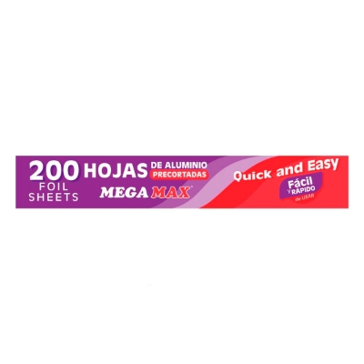 Imagen de Aluminio Mega Max Hojas Precortadas 200 PZS