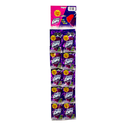 Imagen de PALETA CHUPA CHUPS CRAZY DIPS UVA 10 PZS