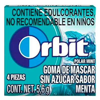 Imagen de CHICLE ORBIT 4'S POLAR MINT  1 PZS