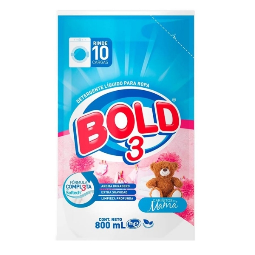 Imagen de Detergente Liquido Bold 3 Cariñitos De Mama  800 MLL