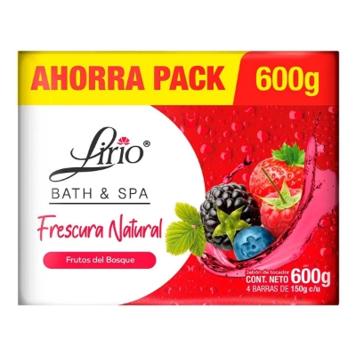 Imagen de Jabon De Tocador Lirio Bath&Spa Frutos Rojos Pack 150 GRS