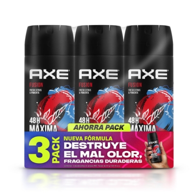 Imagen de Desodorante Axe Fusion Aerosol hombre 3pack 150 MLL