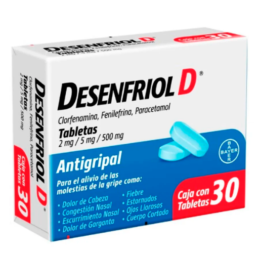 Imagen de Medicamento Desenfriol D Tabletas  30 PZS
