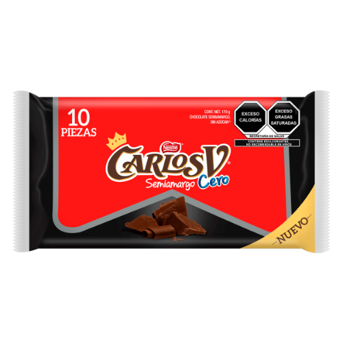 Imagen de Chocolate Carlos V Cero Semiamargo  17 GRS