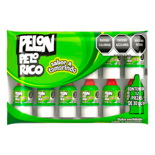 Imagen de Dulce Pelón Pelo Rico, Tamarindo. Presentación 12 Piezas 30 GRS