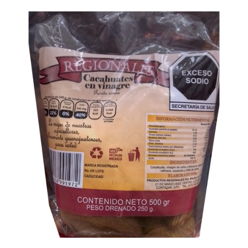 Imagen de Cacahuate Regionales E/Vinagre  550 GRS