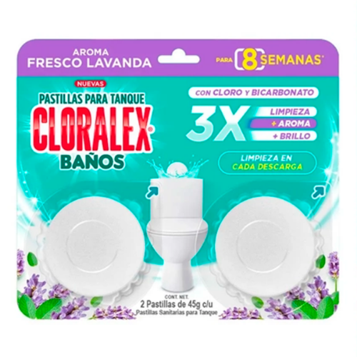 Imagen de Pastillas Sanitaria Cloralex Baños Aroma Fresco Lavanda 45 GRS