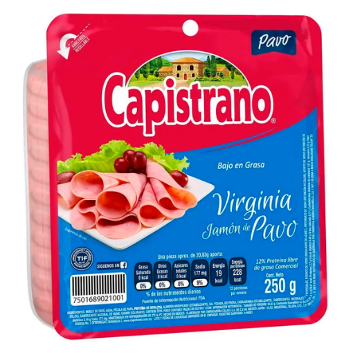 Imagen de Jamon Capistrano Pavo Virginia  250 GRS