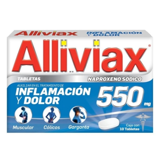 Imagen de MEDICAMENTO Alliviax 550 Mg 10 PZS