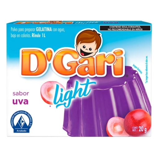 Imagen de Gelatina De Leche D'Gari Uva Ligth  20 GRS