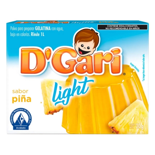 Imagen de Gelatina De Leche D'Gari Piña Ligth  20 GRS
