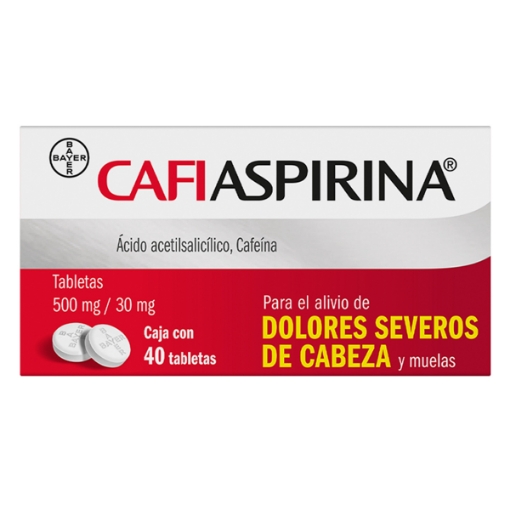 Imagen de Medicamento Cafiaspirina 500mg Tabletas  40 PZS