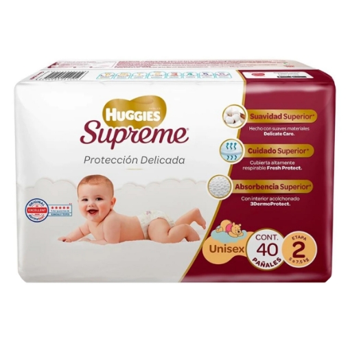 Imagen de Pañal Huggies Supreme E2 Unisex 40 PZS