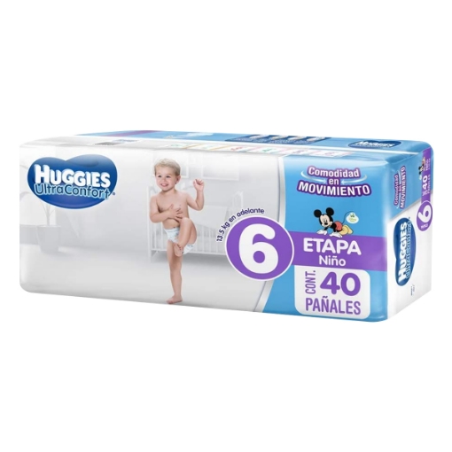 Imagen de Pañal Huggies Ultraconfort Etapa 6 Para Niño 40 PZS