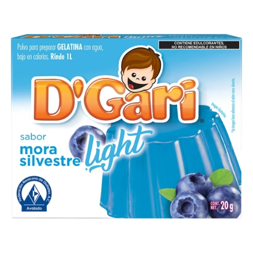 Imagen de Gelatina De Agua D'Gari Mora Silvestre Ligth 20 GRS
