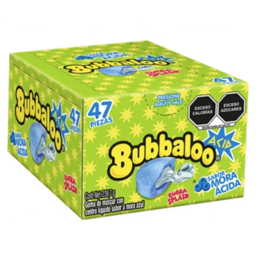 Imagen de CHICLE BUBBALOO MORA ACID  47 PZS