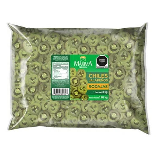 Imagen de Chiles Jalapeños En Rodajas Máxima  3 KGS