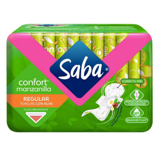 Imagen de Toallas Femeninas Saba Confort Regular Con Alas  10 PZS