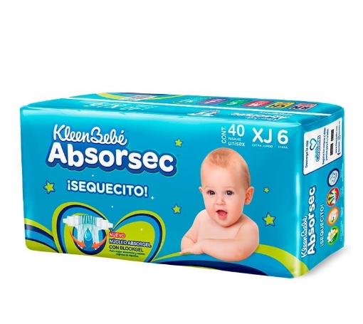 Imagen de Pañal Kleen Bebe Absorsec Ultra Extra Jumbo  40 PZS