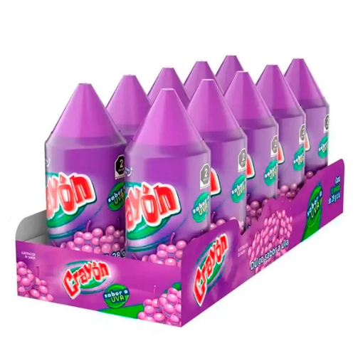 Imagen de Exhibidor Dulce Crayon Uva  28 GRS