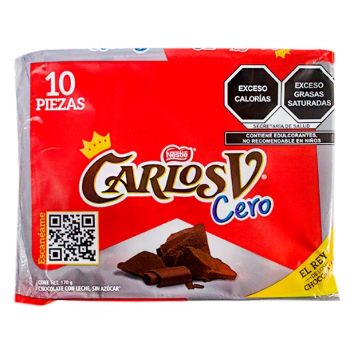 Imagen de Exhibidor Chocolate Nestle Carlos V Sin Azucar  17 GRS