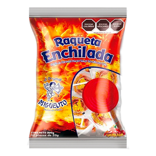 Imagen de PALETA MIGUELITO RAQUETA ENCHILADA 20 GRS