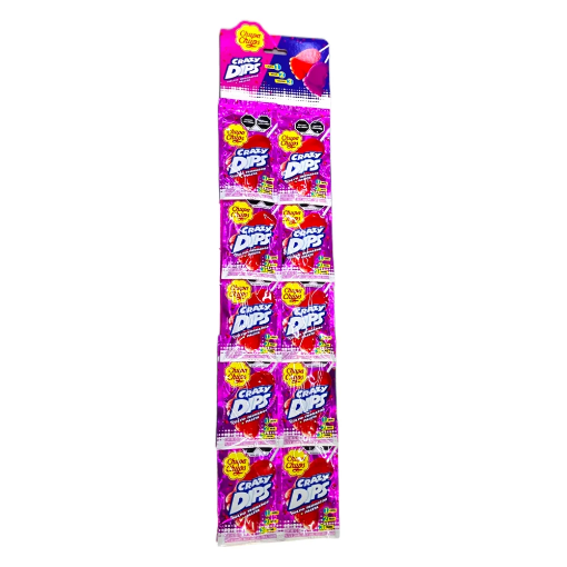 Imagen de PALETA CHUPA CHUPS CRAZY DIPS FRESA 10 PZS