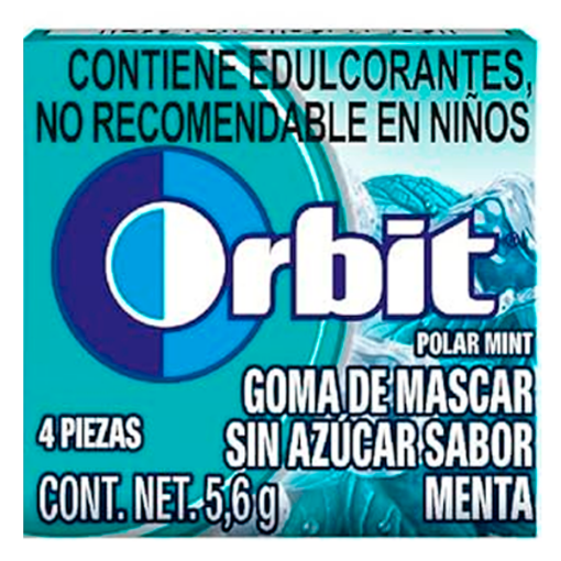 Imagen de CHICLE ORBIT 4'S POLAR MINT   1 PZS