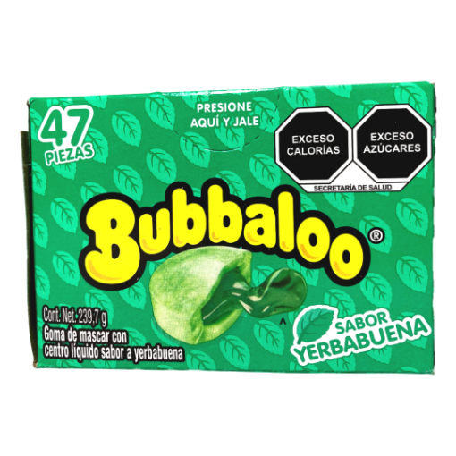 Imagen de CHICLE BUBBALOO YERBABUENA 47 PZS
