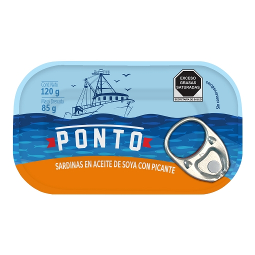 Imagen de Sardina Ponto Aceite Soya Picante 120 GRS